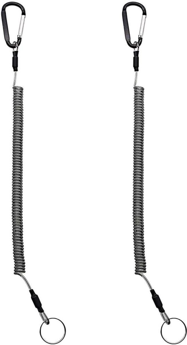 Set van 2 karabijnhaken met schroefsluiting, sleutelhanger, aluminium schroefkarabijnhaak voor kamperen, wandelen, vissen, reizen enz