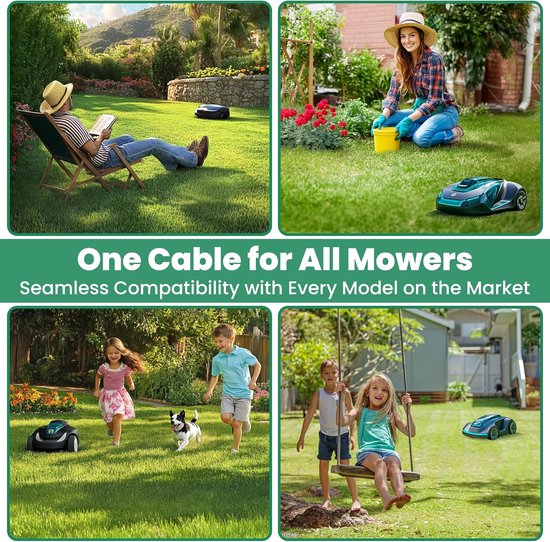 175 m begrenzingskabel + 100 haringen + 20 kabelconnectoren + 10 aansluitklemmen voor robotmaaier, tuinaccessoireset, universele begrenzingsdraad, compatibel met Gardena/Bosch/Worx — afbeelding 5