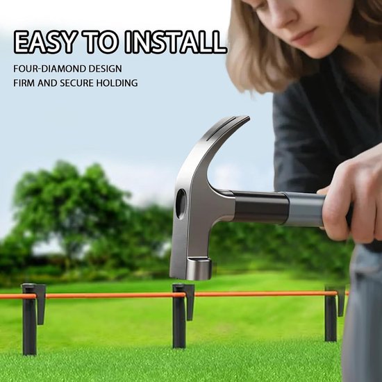 100 stuks haringen voor robotmaaier, begrenzingskabel, grasmaaier, accessoires, grondankers, haringen, grondpennen, nagelbegrenzingsdraad, kabel, compatibel met Bosch Gardena Worx — afbeelding 4