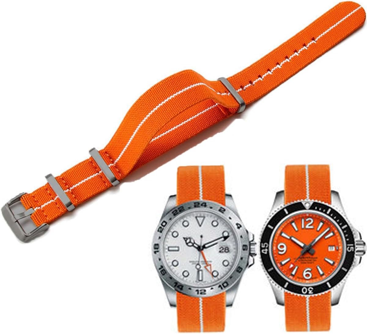 Horlogebandje Nylon Elastisch Horlogeband in Nato-stijl militairen parachute Horlogeband Gevlochten Reservearmband Horlogebanden 18mm 20mm 22mm voor Dames en Heren
