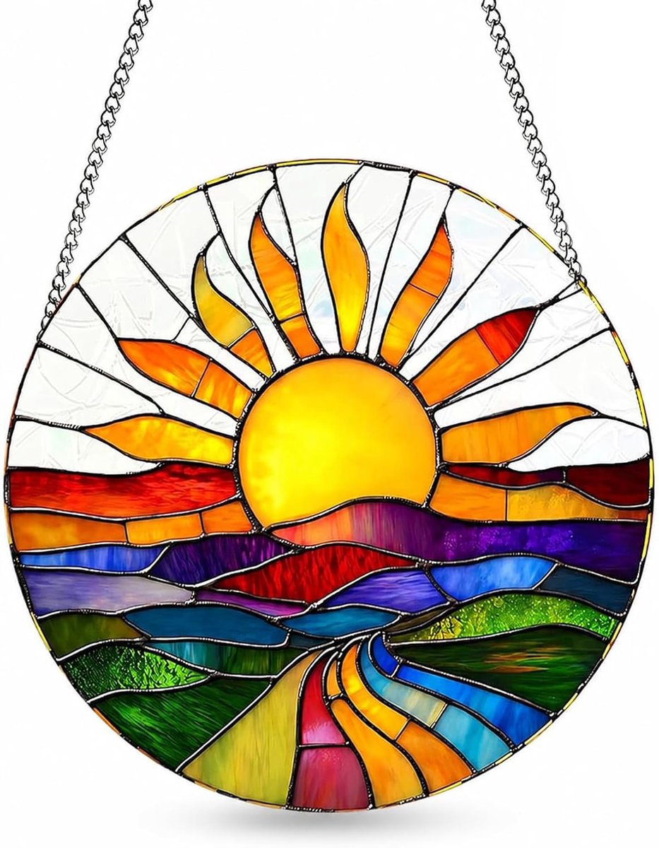 20x20 cm Kleurrijke Zonnevanger met Glaslook – Lichtreflector voor Ramen & Balkon, Inclusief Ketting & Haken – Snel Verzonden, Perfect voor Woonkamer, Slaapkamer en Tuin