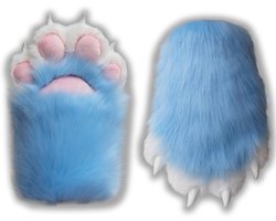 Fursuit Poten Faux Fur Pluche Harige Poten, Therian Poten met klauwen, Padding Therian Handschoenen, Harige Spullen Kat Poot Handschoenen Wolf Poot Vos Harige Handschoenen
