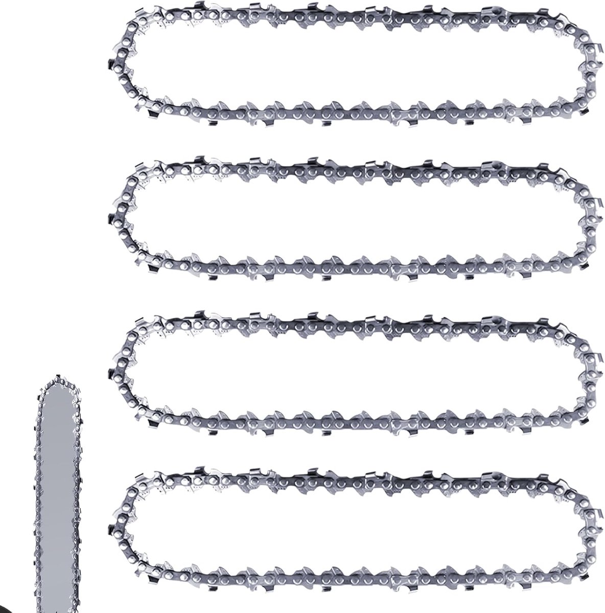 4 stuks 25 cm zaagketting 3/8 inch LP 40 aandrijfschakels 1,3 mm terugslagarme ketting, compatibel met Einhell GC-LC 18/25 Li & GE-LC 18/25 Li, Husqvarna 436 Li, 536 Li, 536 LiXP en meer