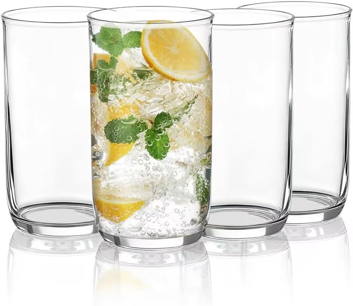 Highball Glazen Set 4 Stuks, 420ml Lange Pet Transparante Plastic