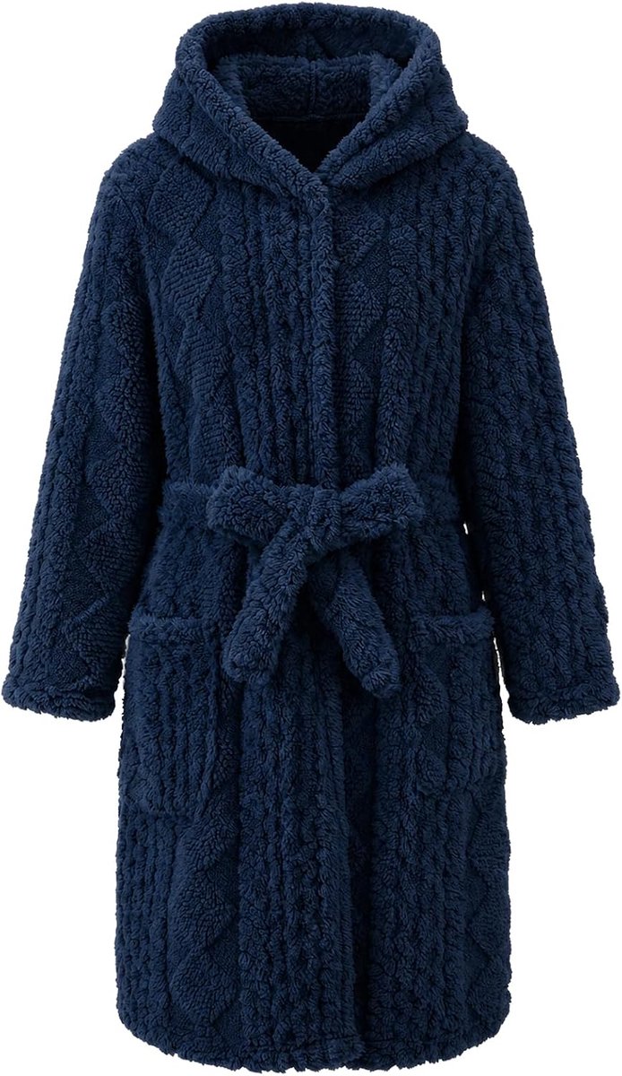 Badjas met capuchon voor kinderen, pluizige fleece badjas voor jongens en meisjes, zachte warme ochtendjas, pluche, knusse thuis, spa, nachtkleding 4-14 jaar