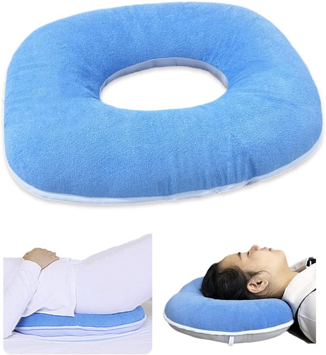 Anti-Decubitus Pad Bedkussen - Donut Verpleegbed Doorligwond Pad voor Bedlegerigen, Ouderen, Gehandicapten, Comfort & Ademend voor Pijnverlichting (43 x 41 cm, Ovaal)