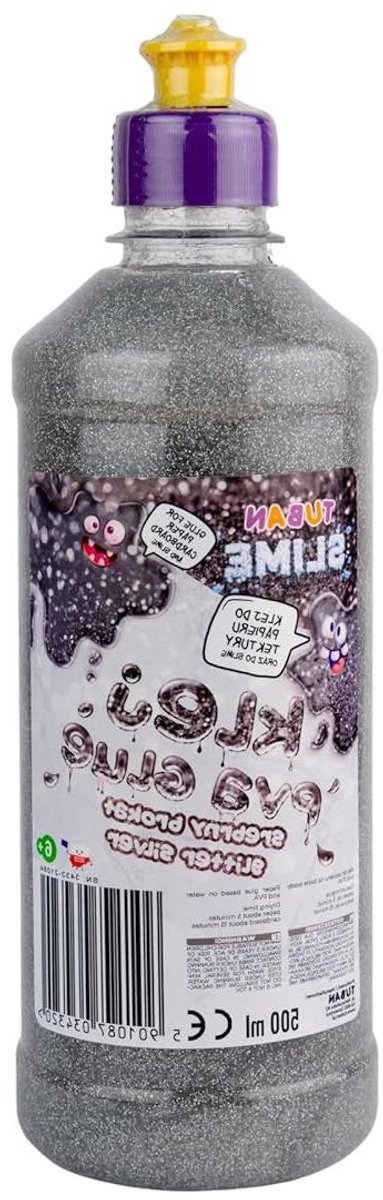 PVA Lijm Glitter - Knutsellijm Glimmerlijm - Slijm Maken - Veilig voor Kinderen - 500 ml - Zilver