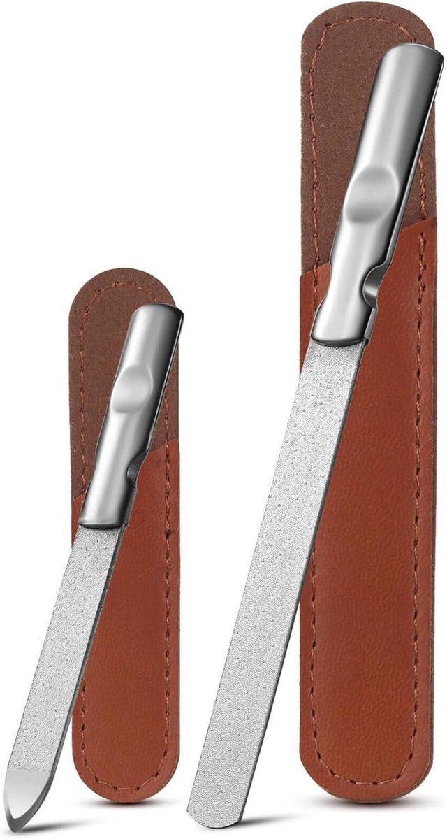 Nagelvijlset - Metalen vijlen - Nagels Vormen - Dubbelzijdig - 2 stuks - Zilver