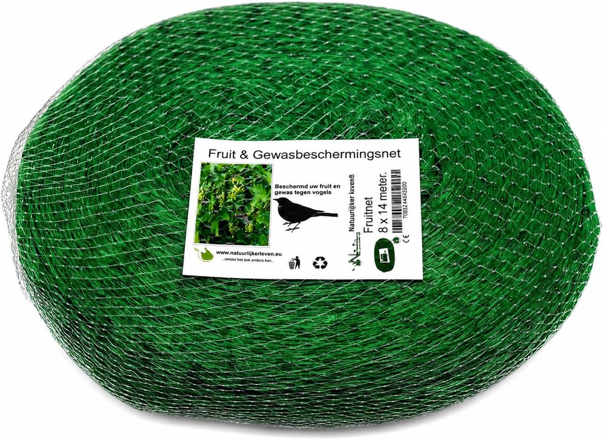 Fruitnet 8x14 - maaswijdte 20 x 20 mm - gewicht 4 g/m² - ideaal voor tuinieren - SnelShoppen