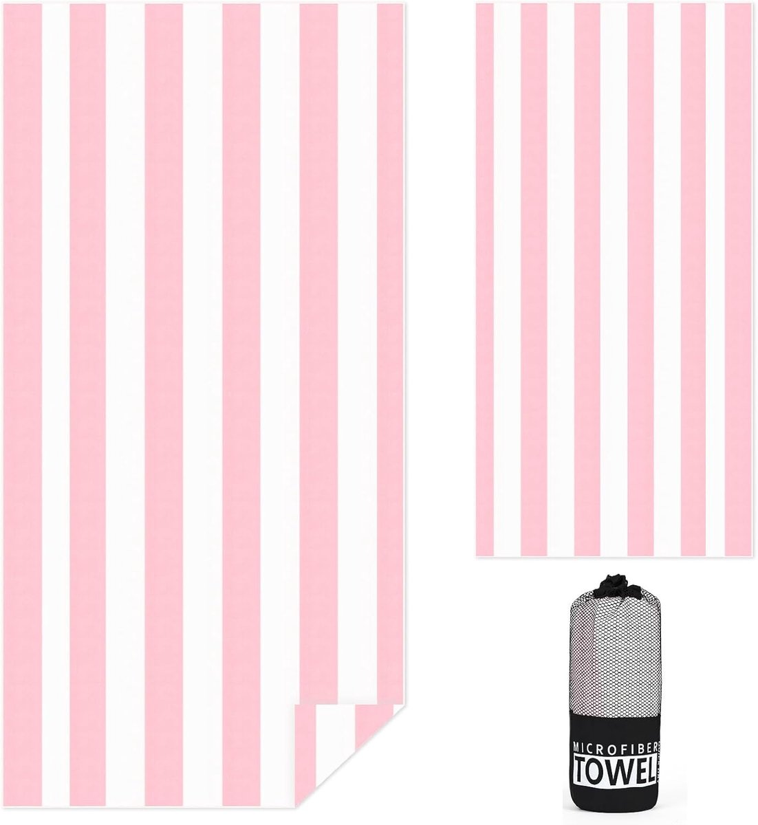 Strandlaken groot 80x160 cm - gestreept microfiber - sneldrogend - ideaal voor strand en sport - SnelShoppen