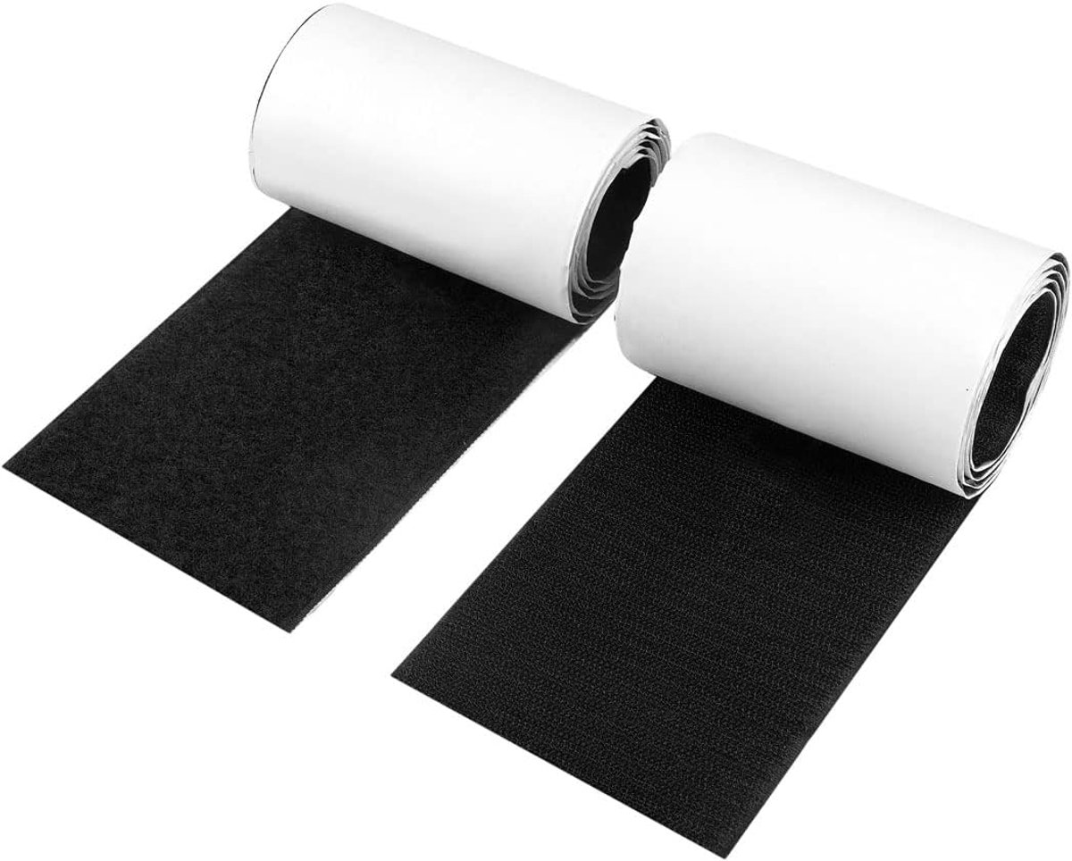 SnelShoppen - Velcro tape zelfklevend 10 cm breed en 1 m lang | Haak en lussysteem voor muren, vloeren, deuren, plastic, brillen