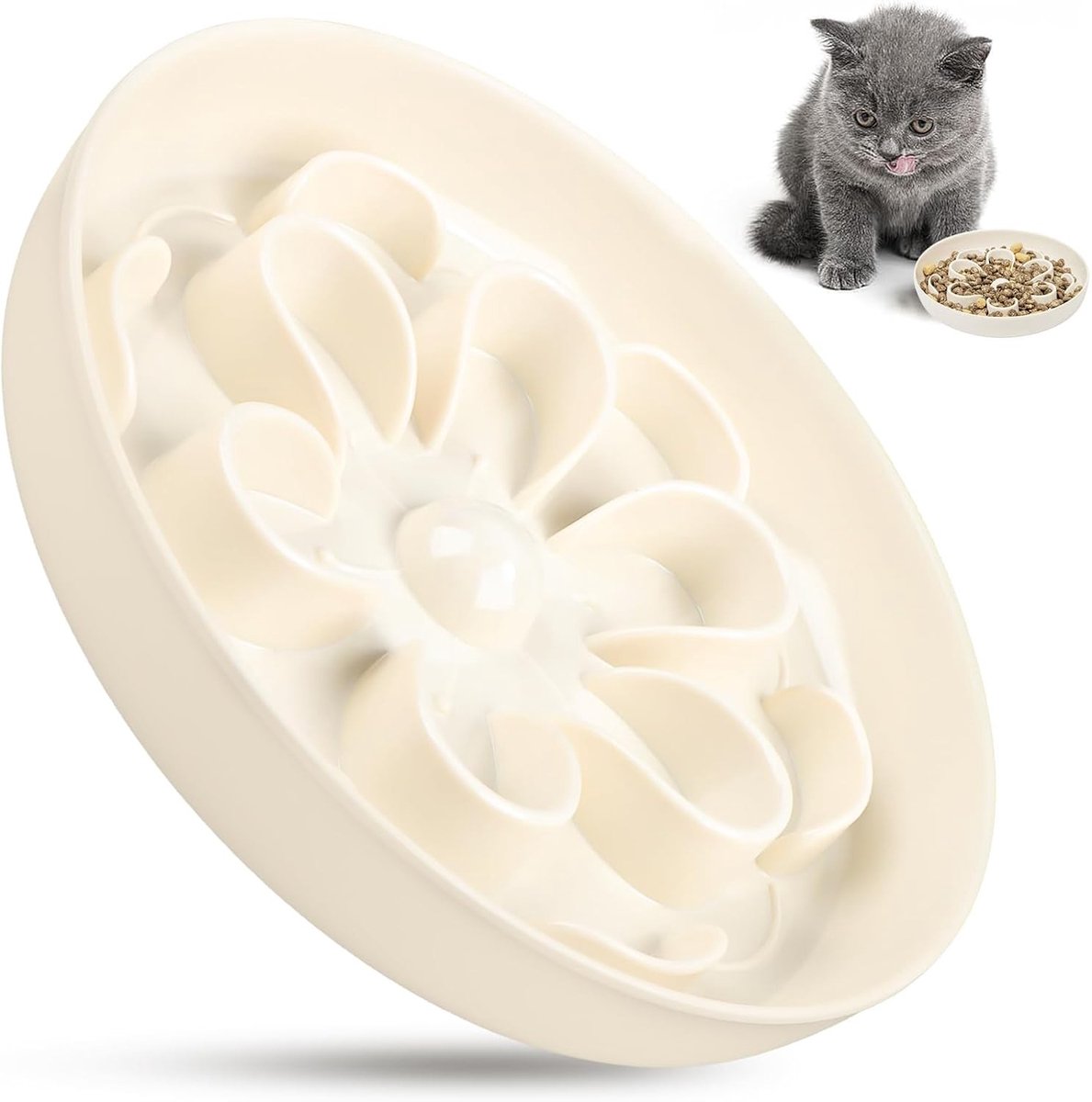 Anti-Sling Voerbak voor Katten en Honden - Langzaam Voeden, Vermindert Inslikken en Overeten, Duurzaam en Praktisch