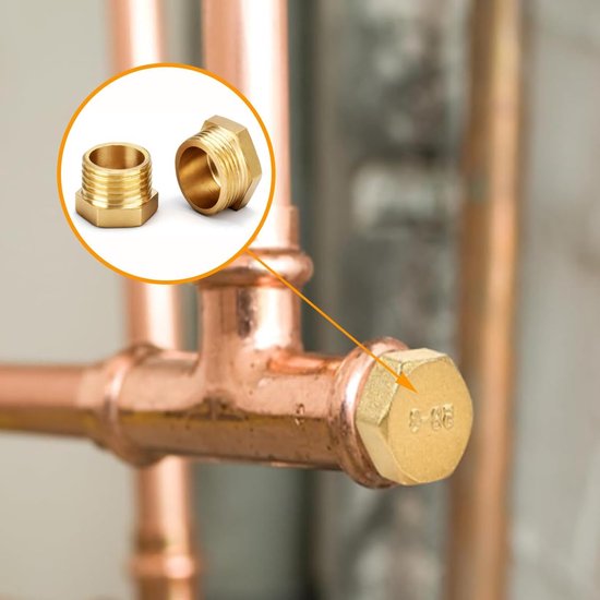 4pcs 1/2 inch brass stops, pipe end cap, blind stopper with rubber ring, 1/2 inch male thread, water pipe, stop for - ShopVlot — afbeelding 3