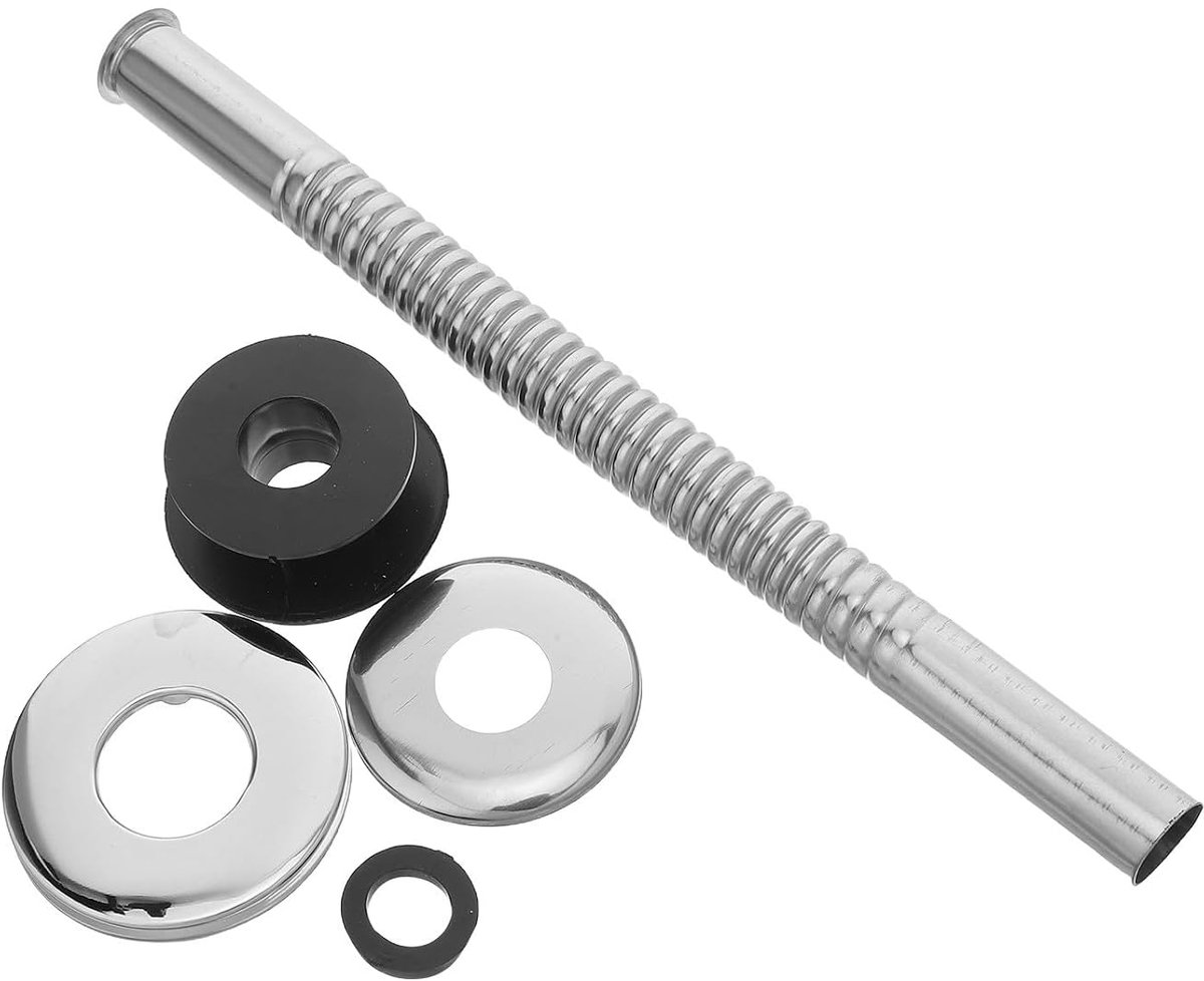 1 set urinoir toevoer golfbuis accessoireset – flexibele roestvrijstalen afdichtingen, 20 cm buislengte, afdichtingen - ShopVlot