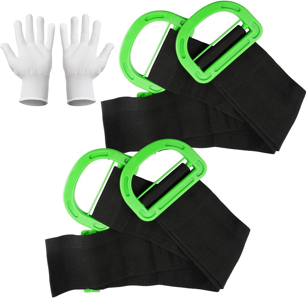 Set of 2 Carry Straps, Lifting Belt, Heavy Load, Adjustable Carrying Strap, Moving Belt for Furniture, Boxes - ShopVlot