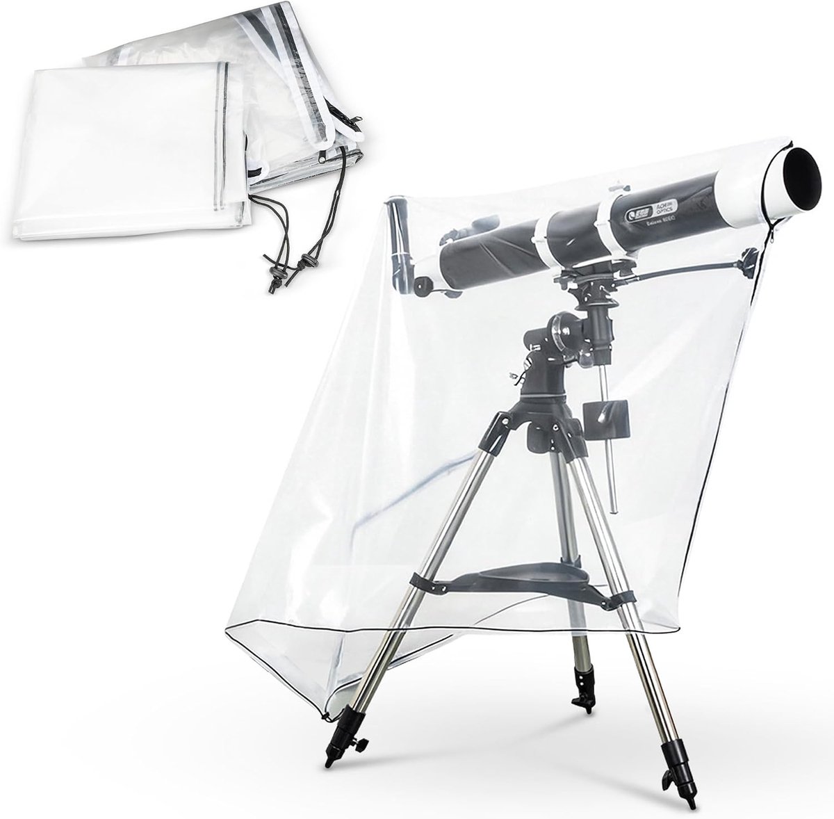 SnelShoppen - Telescopische hoes met verstelbare trekkoord - Beschermhoes voor tuinmeubelen, camping, buitengebruik, waterdicht, UV-bestendig, univers