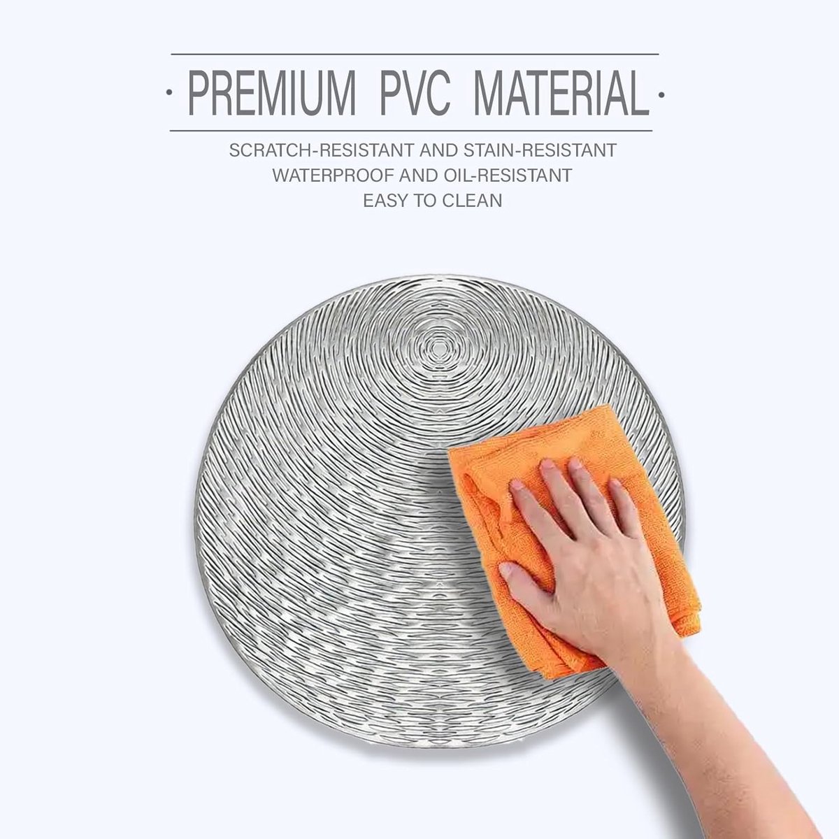 Placemats set van 4 - Zilver metallic - Hittebestendig en antislip - Ideaal voor eettafel - ShopVlot
