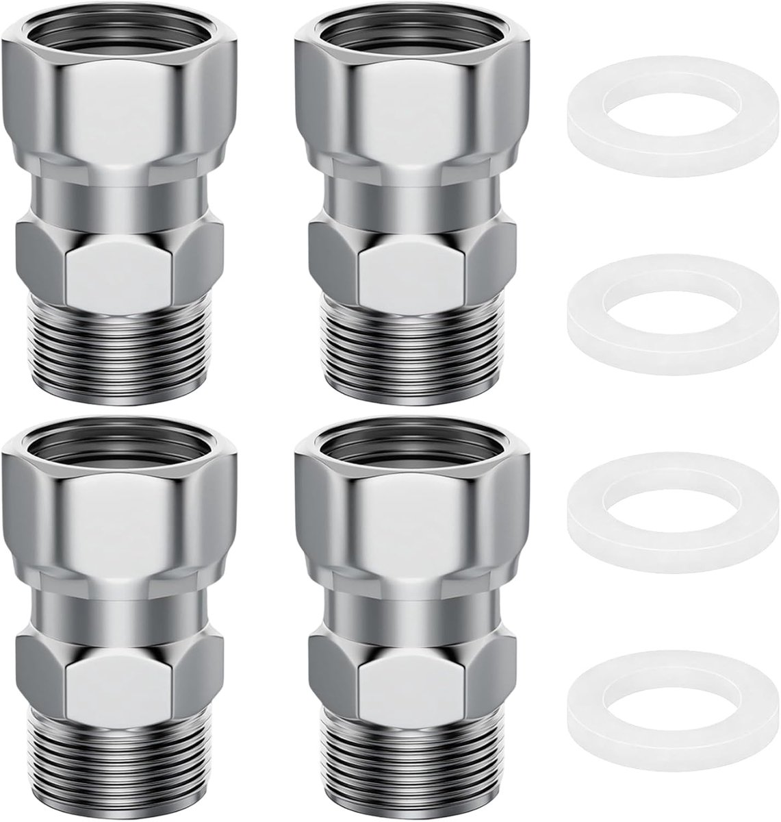 Beweegbare schroefverbinding 1/2 inch - roestvrij staal - graden hoekschroefverbinding - ShopVlot