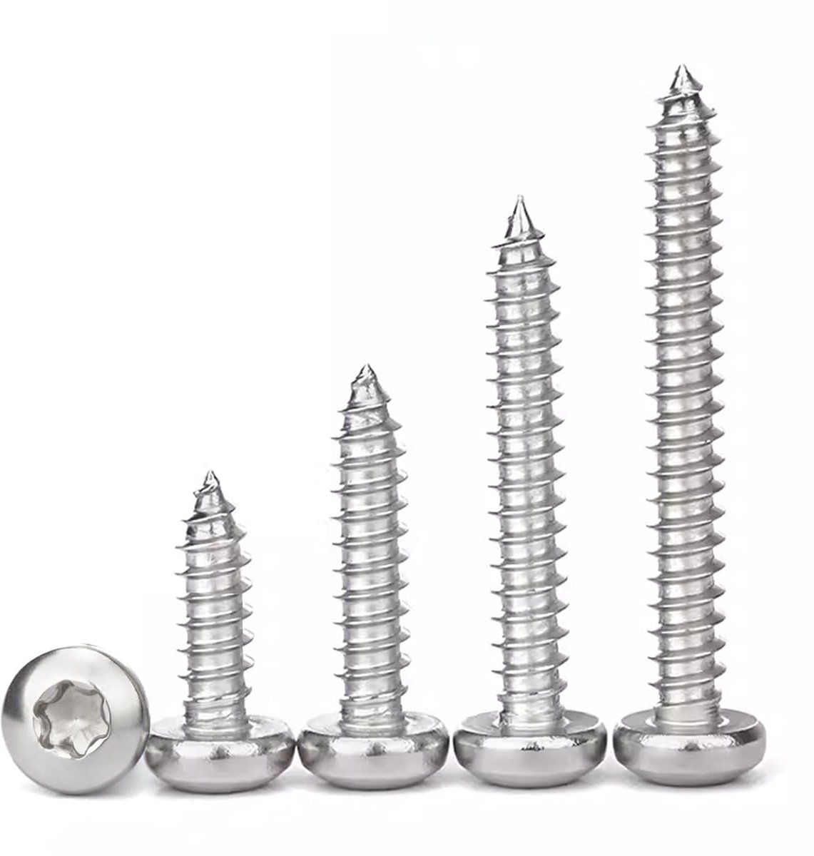 Zelftappende Schroeven 100 Stuks M4x12 Houtschroeven Torx Platte Kop A2 Roestvrij Staal Zelfsnijdende Schroeven Volledige Schroefdraad