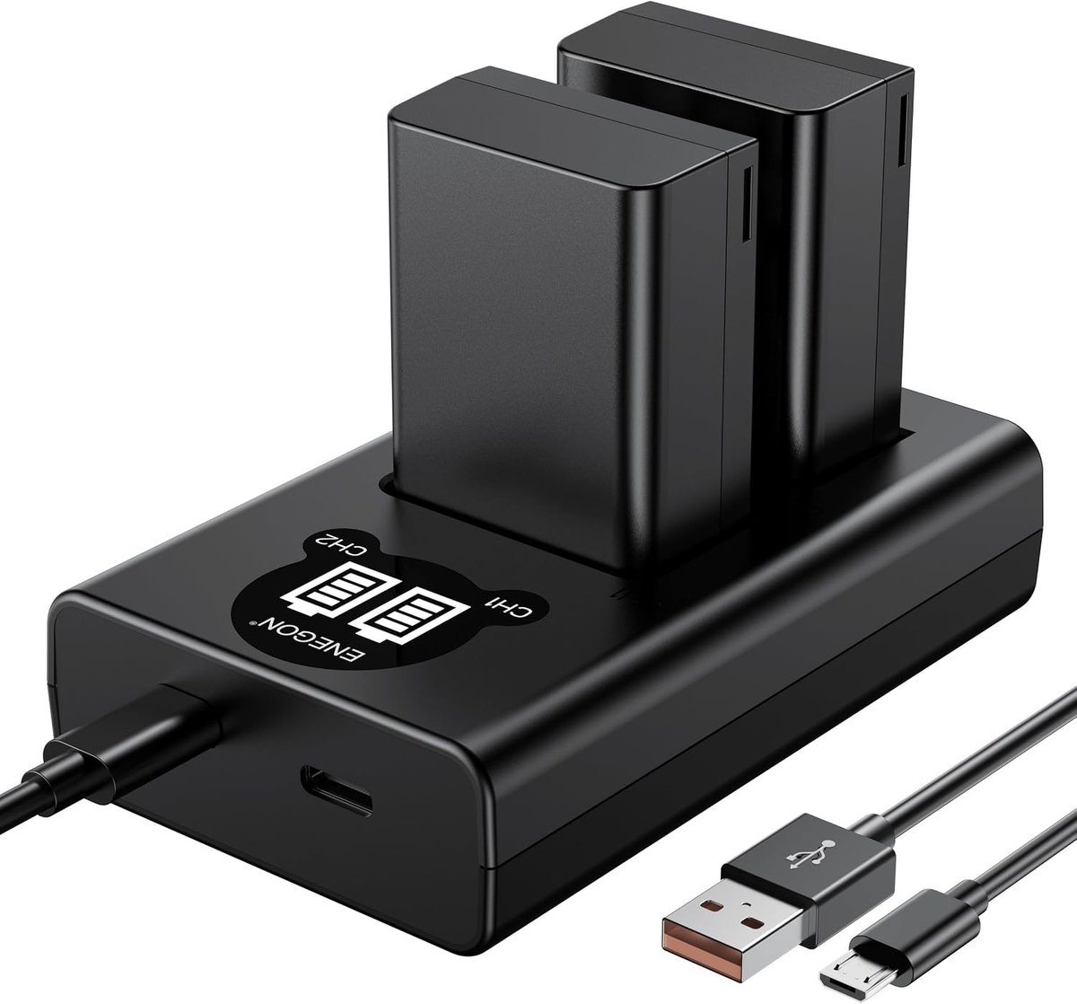 2 Packs 1600mAh Batterij en Slimme LED Dual Charger Kit voor Nikon Z Series Camera's, Compatibel met EN-EL25, EN-EL25A, Z50, Z30 en Z FC