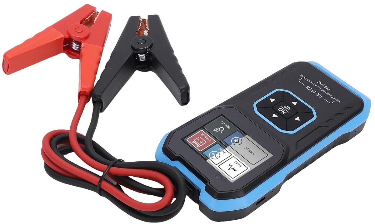 Auto Accutester - Batterij Diagnostiek - Voertuig Onderhoud - Kleurenscherm Met Golfvormen - 0-2000A - Zwart