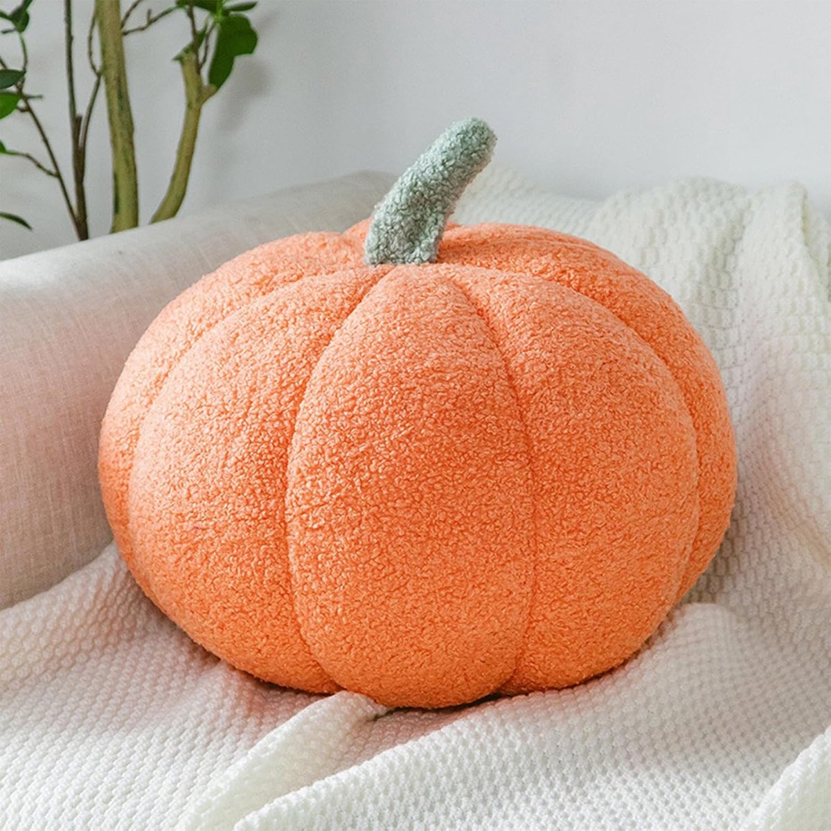 Day Pompoenkussen, pompoenkussen voor woondecoratie, oogstfeest, pompoen gooikussen, pluche pompoen decoratief kussen, Halloween kussen voor kinderkamer, bank decoratie (oranje)