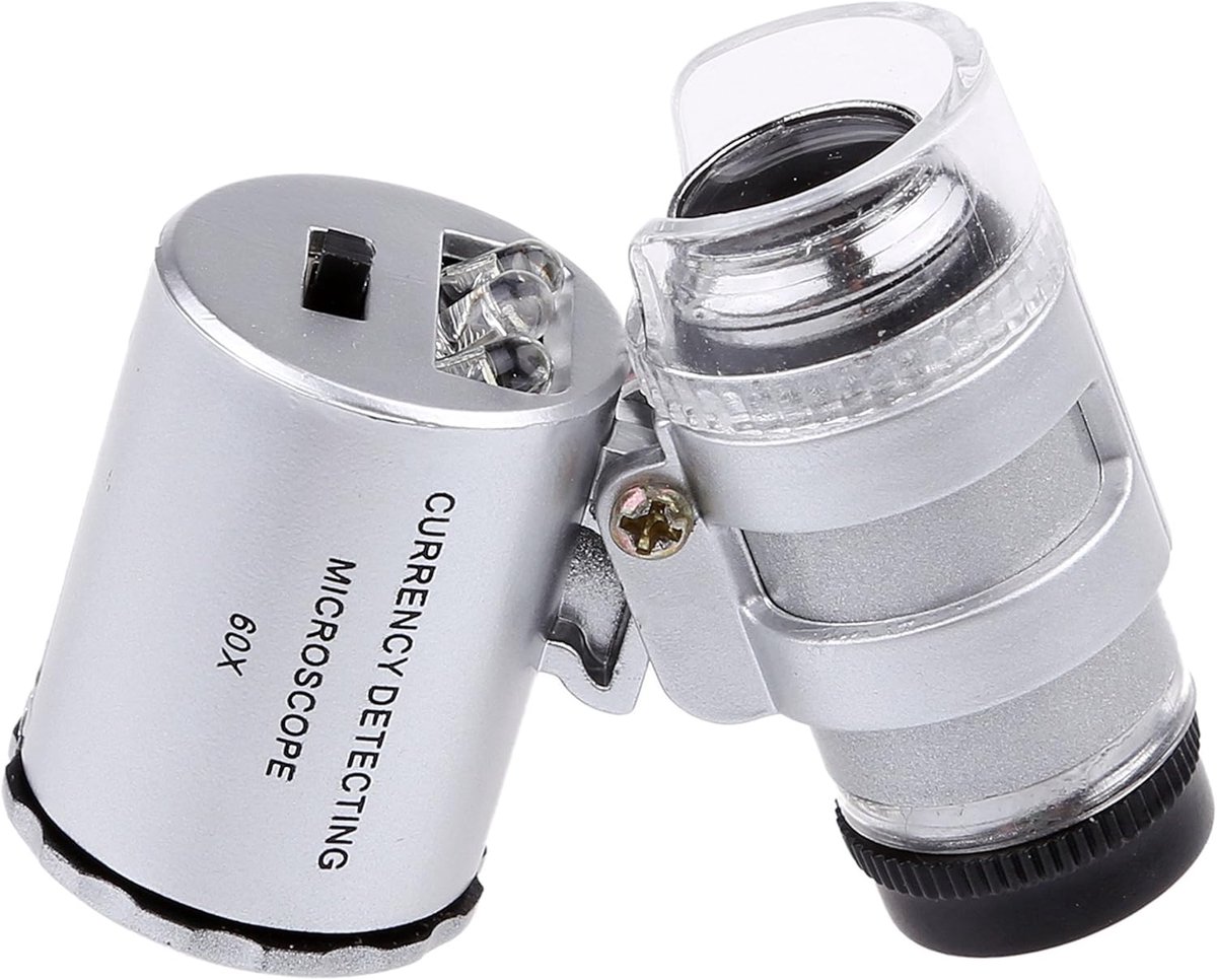 60X mini verlichte juwelier LED UV lens vergrootglas met Kare & Kind retailverpakking (60X)