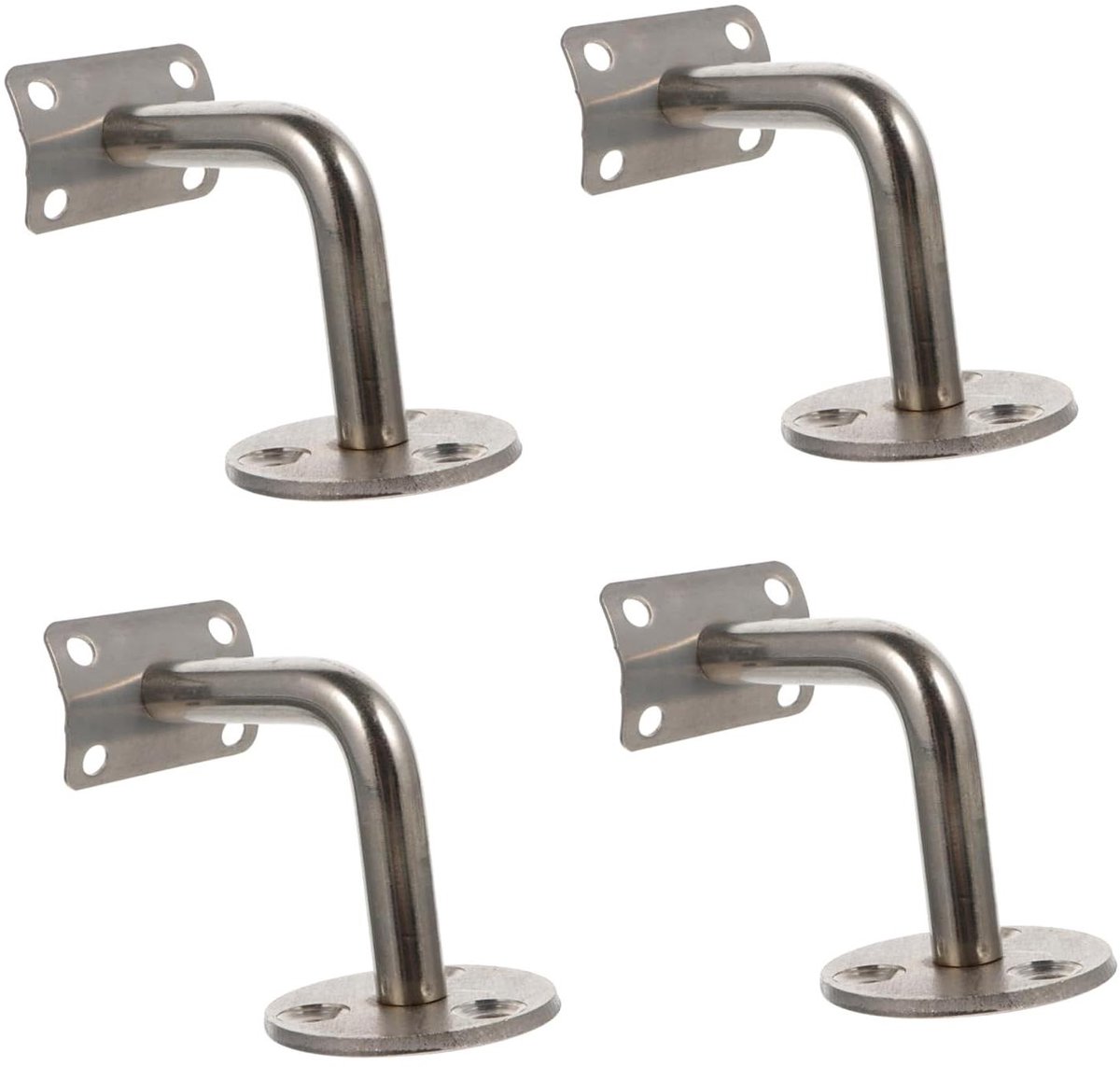 Trapleuning Houder - Leuningbeugel Muurbevestiging - Veilige Trappen - Roestvrij Staal - 45 mm x 65 mm - Zilver