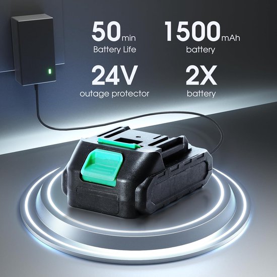 SnelShoppen - Draadloze Hogedrukreiniger, 50PSI Draagbare Hogedrukreiniger met Accu en Oplader, 24V 1500mAh Oplaadbare Accu, Perfect voor Auto Wassen, — afbeelding 3