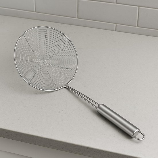 Schuimlepel van roestvrij staal, 14 cm, spinnenlepel voor frituren, pasta, ravioli en gefrituurde levensmiddelen - ShopVlot — afbeelding 2