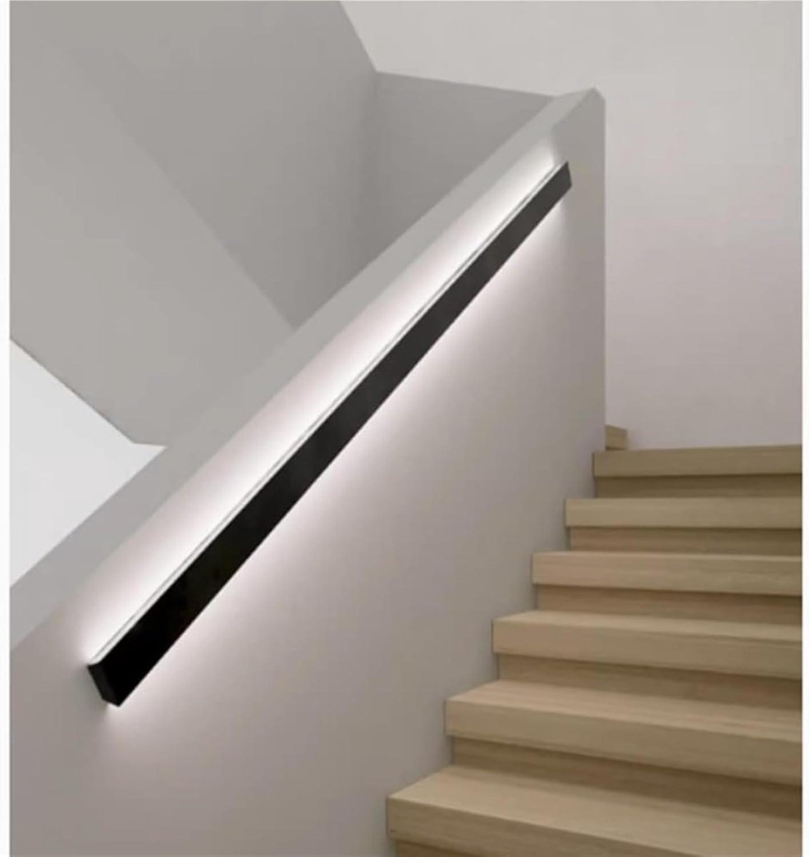 Wandmontage Trapleuning - Led Leuning - Veilig Traplopen - Met Bewegingssensor - 100 cm - Mat Zwart
