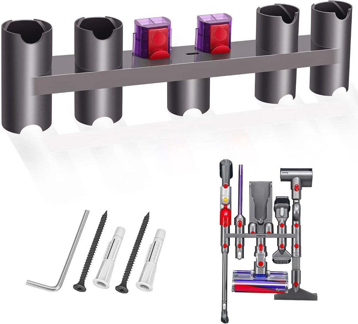 Accessoirehouder voor stofzuiger, Wandmontage Docking Station voor V7 V8 V10 V11 V15 en Slim Varianten, Ruimtebesparend en Duurzaam Ontwerp