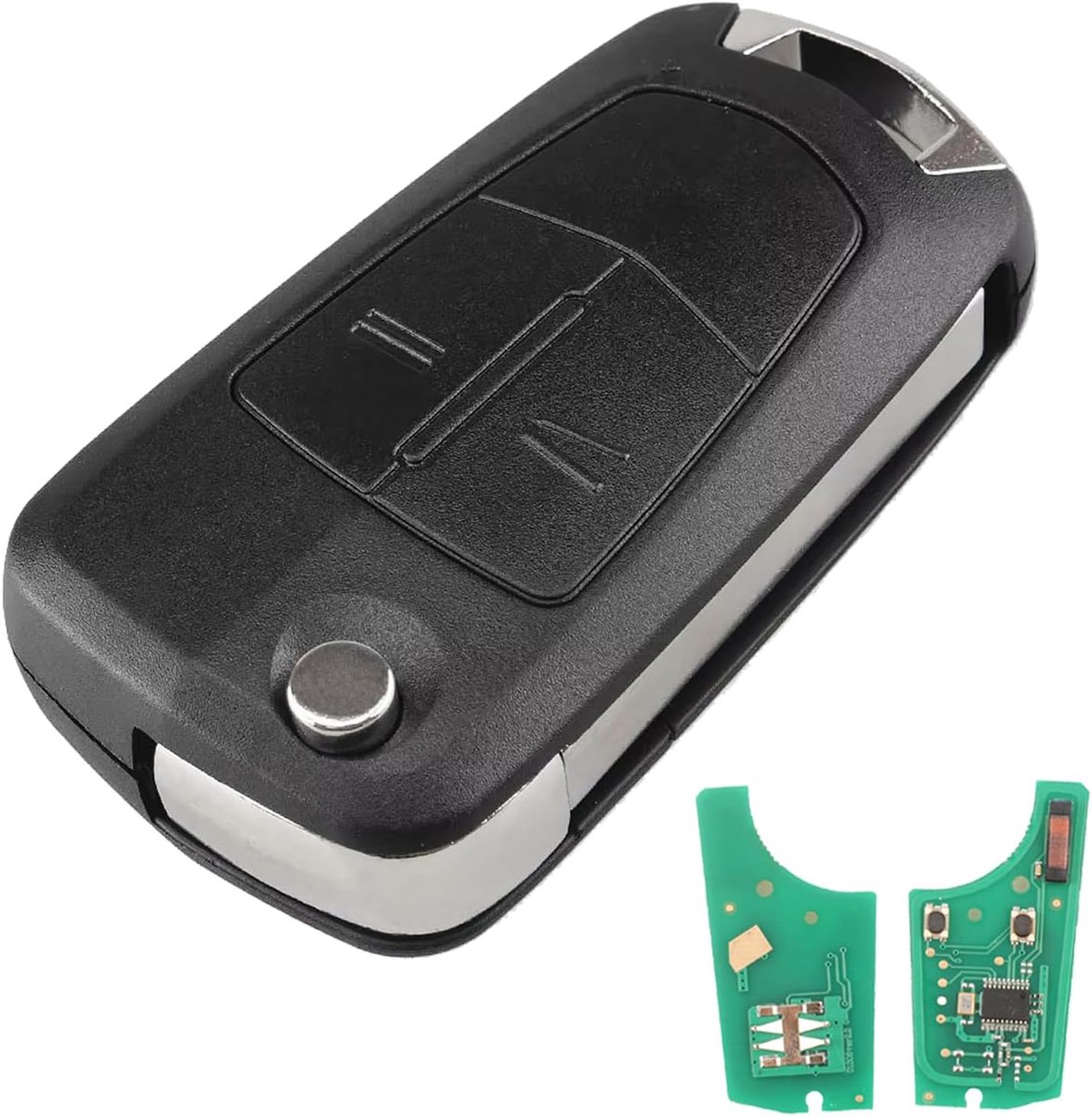 Horse 433 Mhz 2 Knoppen Voor Auto Sleutelhanger Case Vervanging Voor O-pe-l Va-ux-hall Corsa D Meriva B Afstandsbediening Flip Key Shell met PCF7941 Chip & Batterij & Blade (Delphi Systeem)