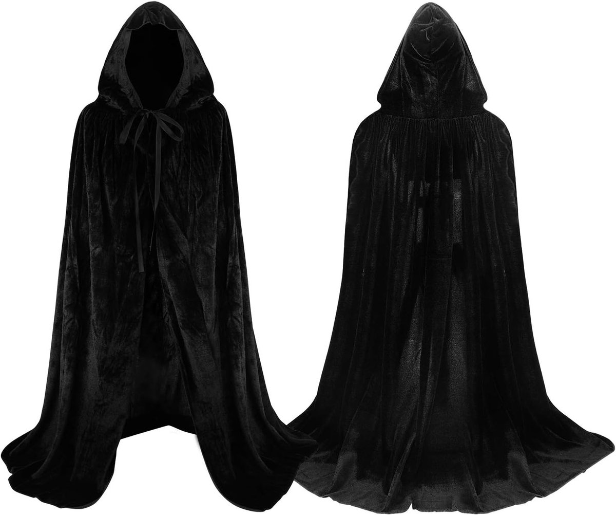 Mantel met capuchon Maxi Cape Kinderen Fluwelen Tovenaar Vampier Mantel Halloween Kerstmis Carnaval Kostuum