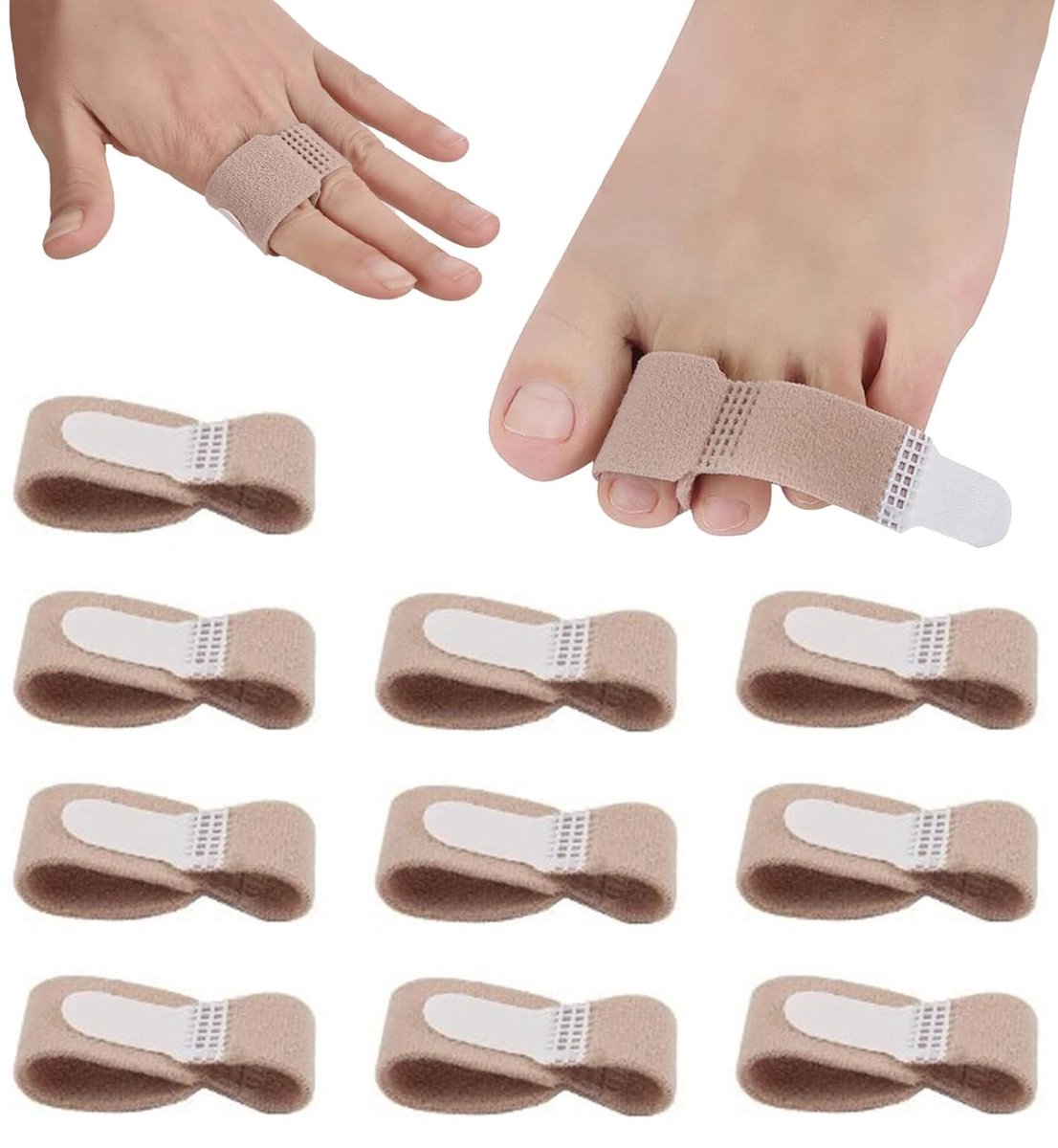 10 stuks hamerteenstijltang, teenstijltangen herbruikbaar, hamerteenspalken teenkussentjes voor het corrigeren van hamertenen, overlappende tenen, kromme tenen, teenbeschermer (10 stuks)