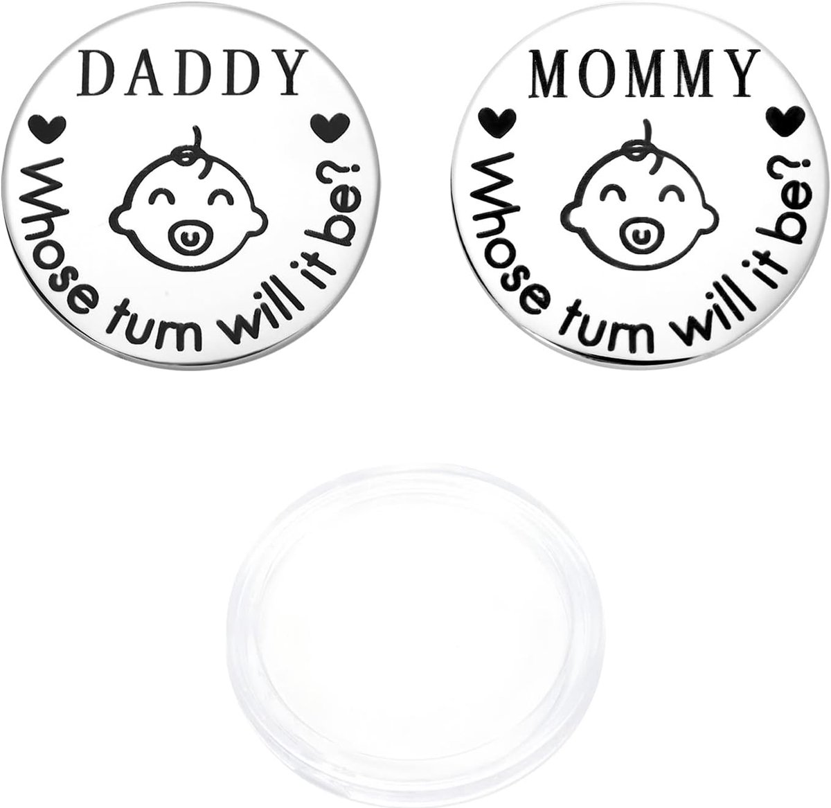 Beslissingsmunt voor Nieuwe Ouders, Decision Coin Dubbelzijdige Flip-Munt Beslissingsmuntgeschenken voor Vrouwen Mannen Besluitvorming Zwangerschap Verjaardag (1 St)