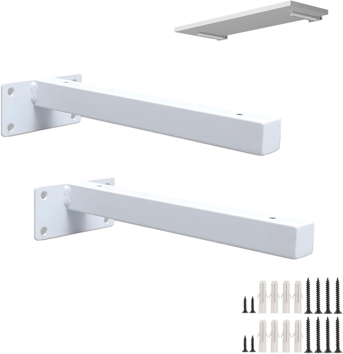 Plankhouders - Plankdragers steunen - Opbergen organiseren - Stevige ijzeren constructie - 40cm - Wit