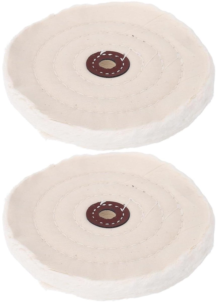 Katoenen Polijstwielen - Polijsschijven Poetswielen - Oppervlakken Glad Maken - Slijtvast Materiaal - 144 mm Buitendiameter - Beige