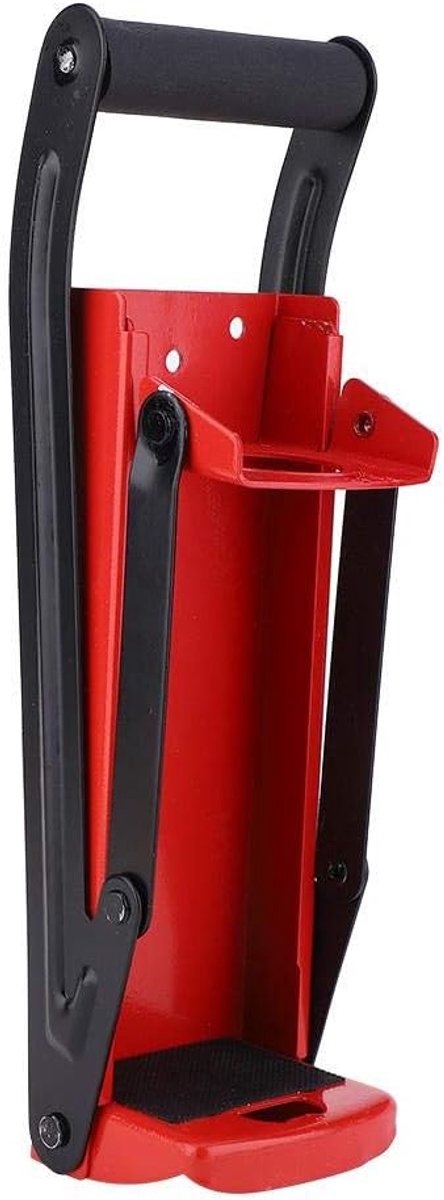SnelShoppen - Smasher Rood Staal Rubber Handvat Recycle Tool met Flesopener, 32.5 x 9 x 8 cm, Voor Blikjes, Frisdrank, Bier en Aluminium, Ideaal voor