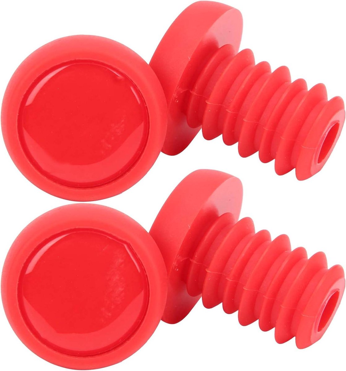 Fietsstuurgrepen Eindpluggen - Bar Ends - Fietsen Beschermen - Slijtvast Polyesterrubber - 14 X 13 Inch - Rood
