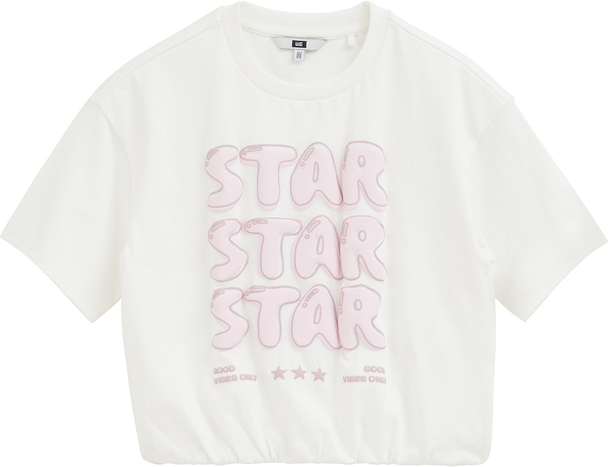 WE Fashion Meisjes oversized balloon T-shirt met print