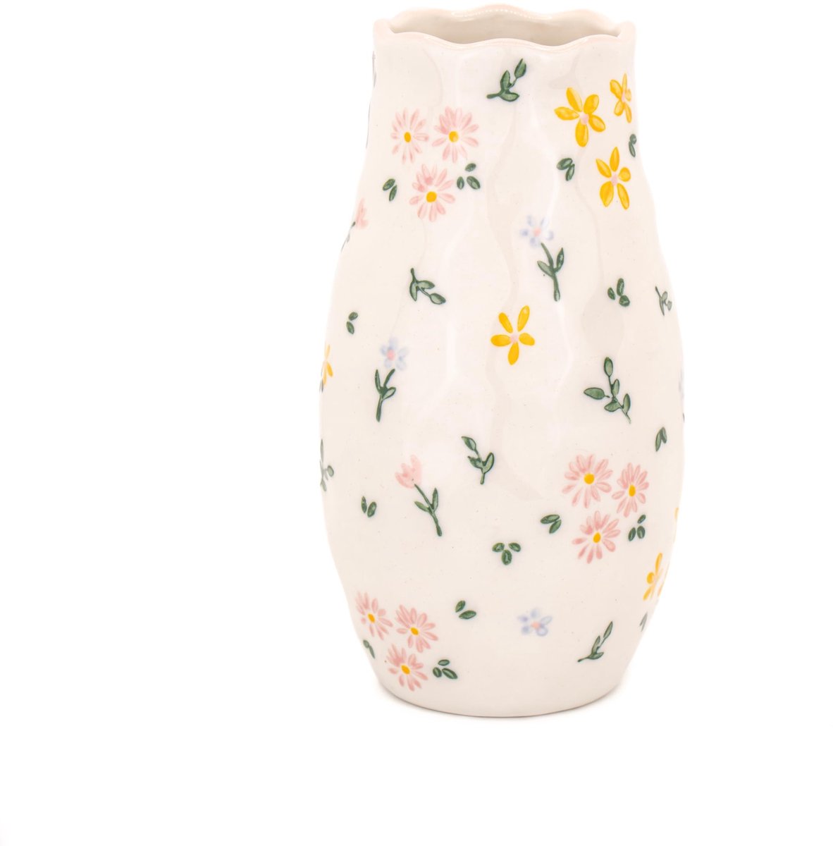 Omgoods - Ceramische Ditsy Bloemenvaas met Vintage Stijl