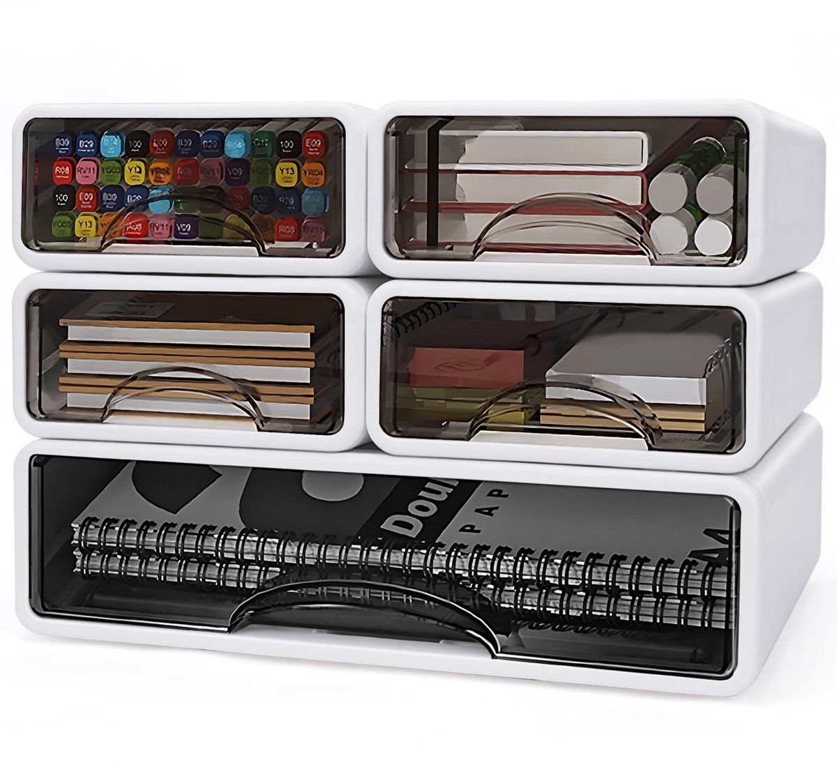 Omgoods - Set van 5 Stapelbare Bureau Organizers voor Kantoor en School