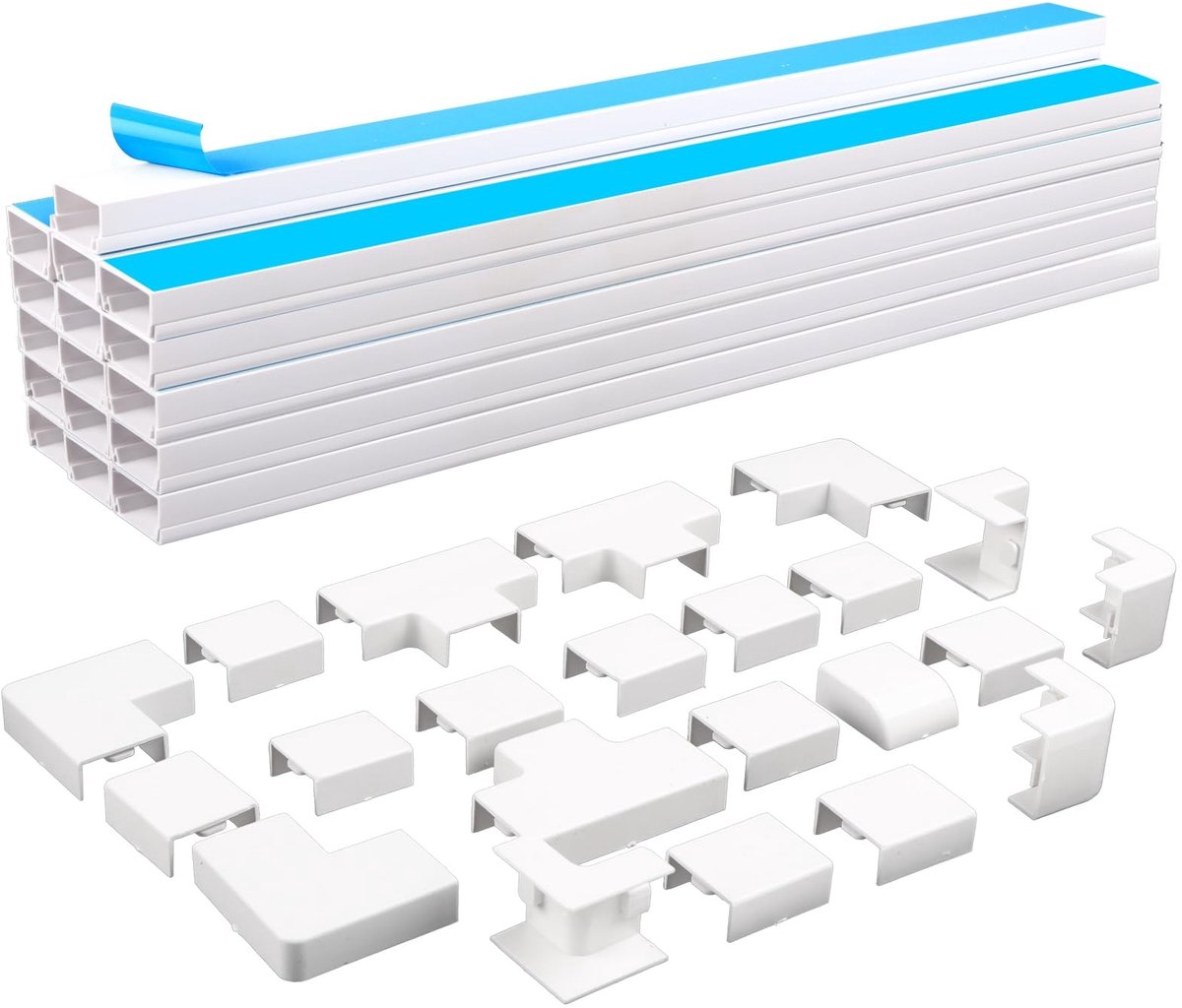 Omgoods - Witte Zelfklevende Kabelgoot - Kabelafdekking voor Huishouden en Kantoor, 16x400 mm