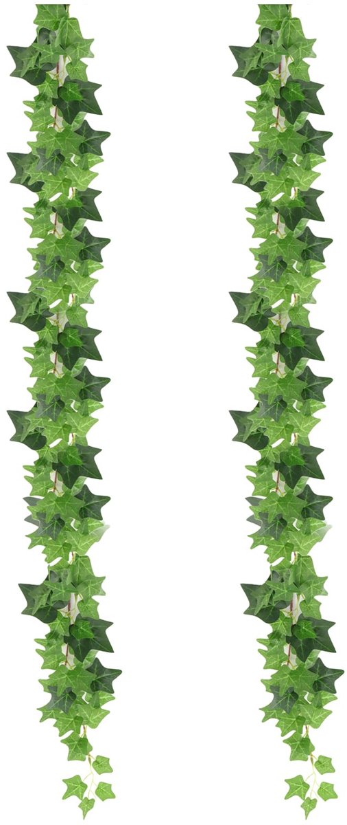 Omgoods - 2 Stuks Kunstslinger Klimop - 200 cm Groene Hangende Namaakplanten