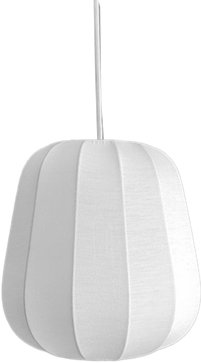 Omgoods - Plafondlamp van Metaal met Katoenen Lampenkap, Wit, 23 x 23 x 22 cm