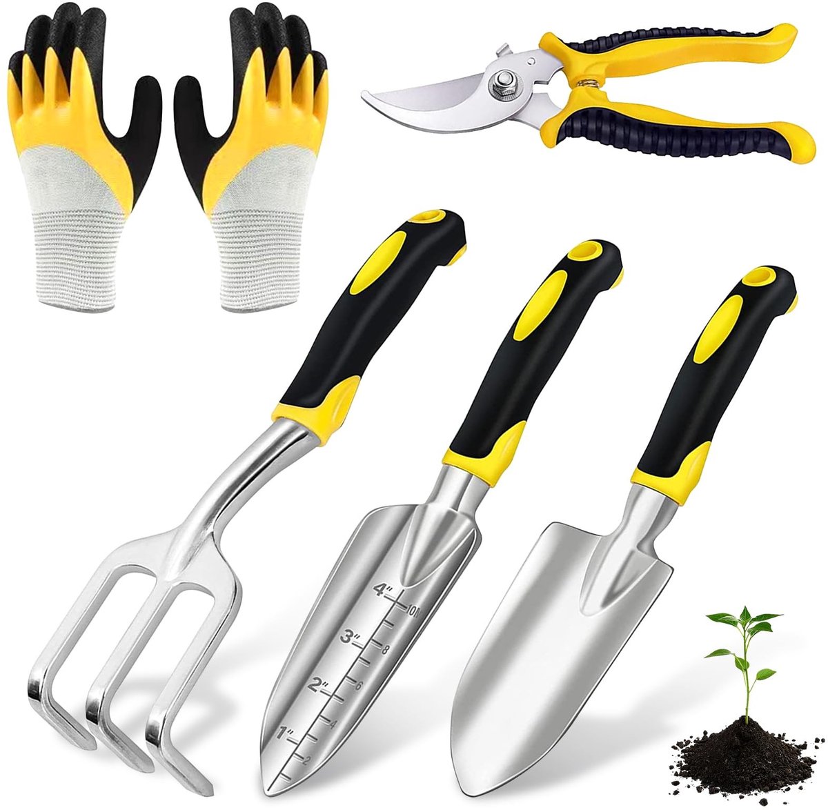 Omgoods - 5-Delige Tuinset met Handgereedschap en Tuinhandschoenen