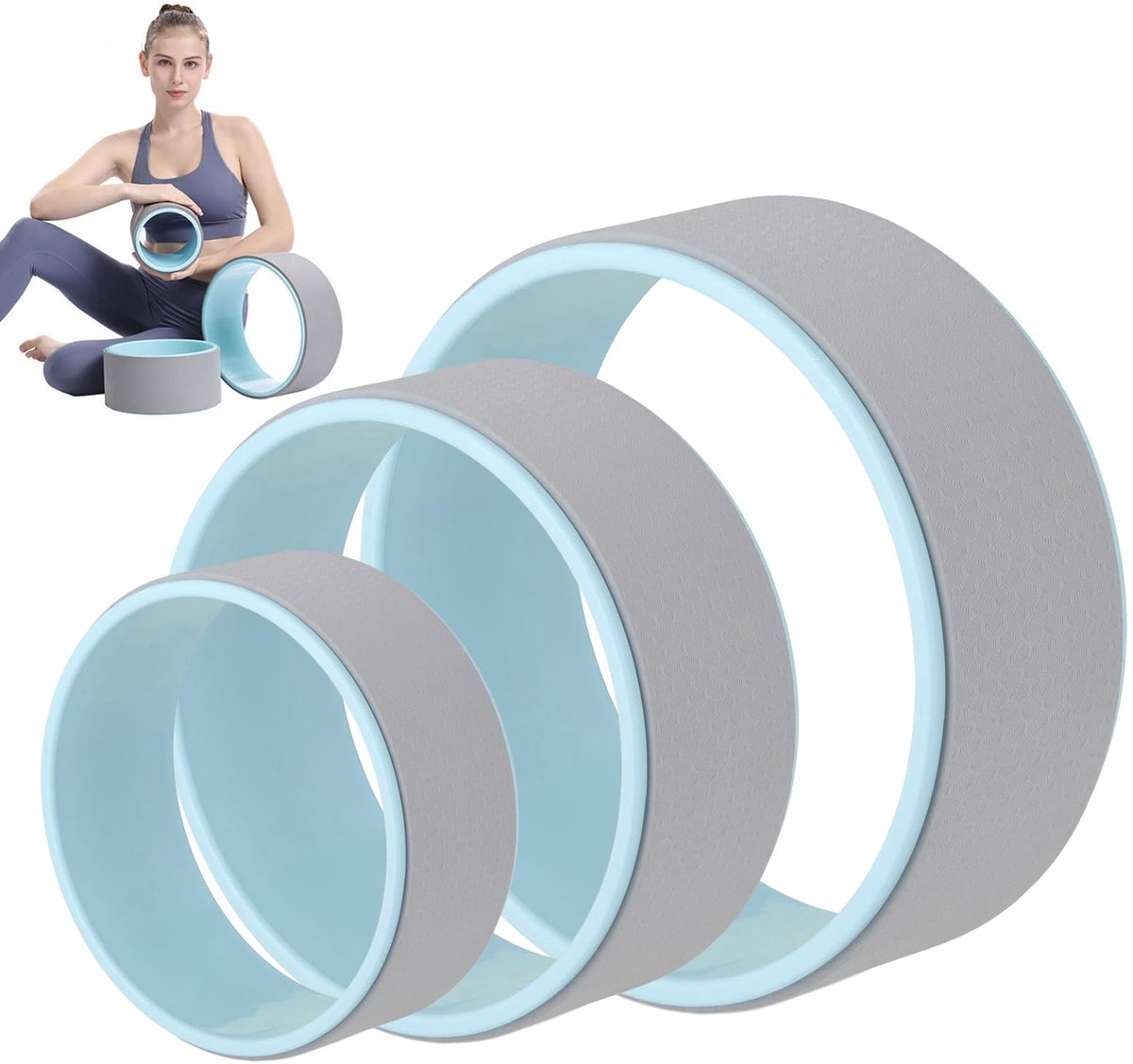 Omgoods - Yoga Wheel Set van 3 voor Rugstretching en Verbetering
