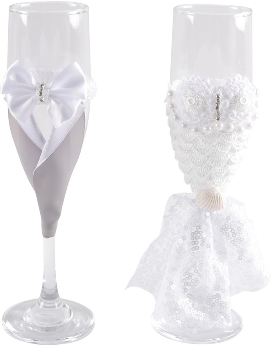 Omgoods - Elegante Champagneglazen voor Bruid en Bruidegom