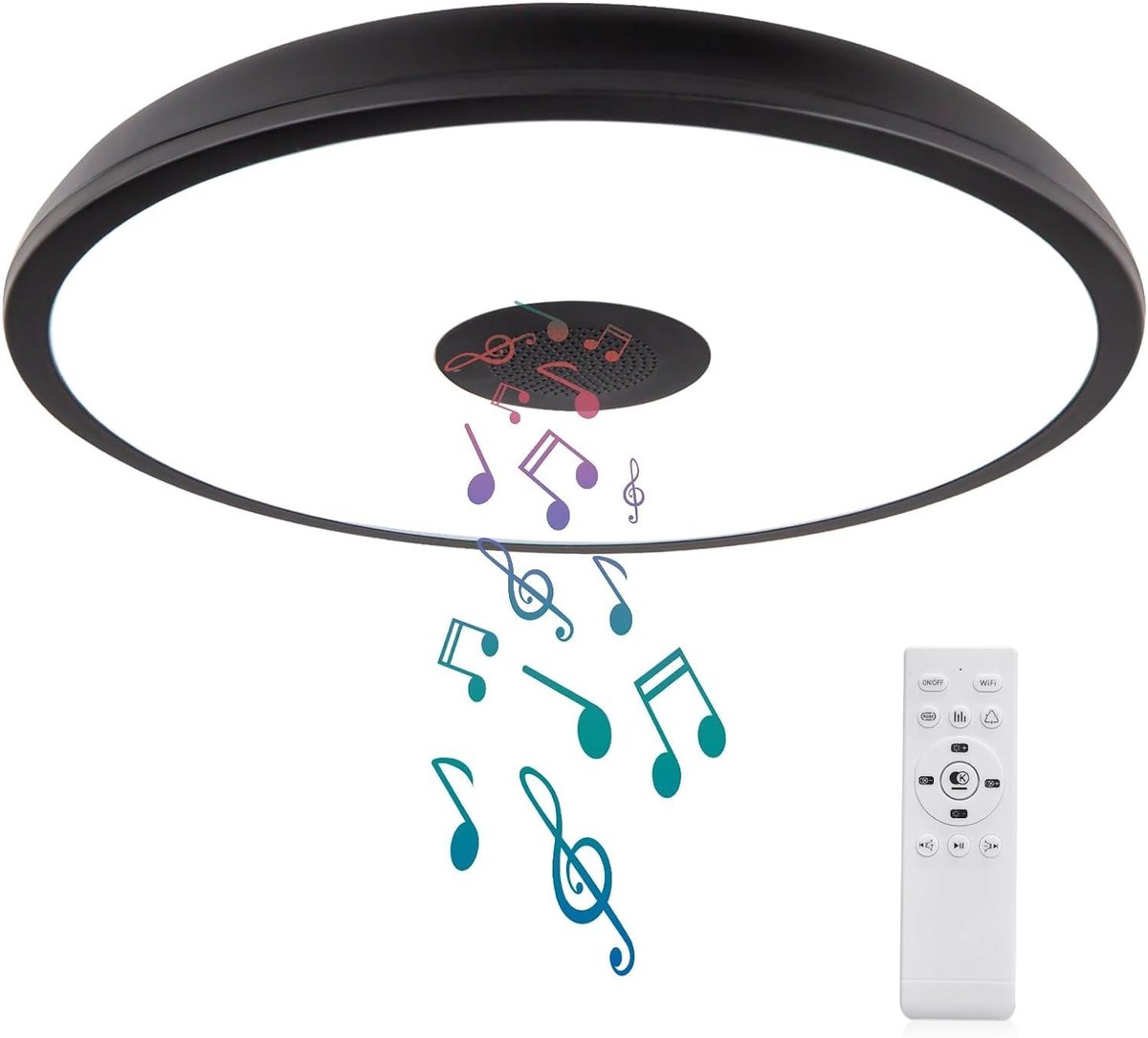 Omgoods - Dimbare LED Plafondlamp met Bluetooth Speaker en Afstandsbediening